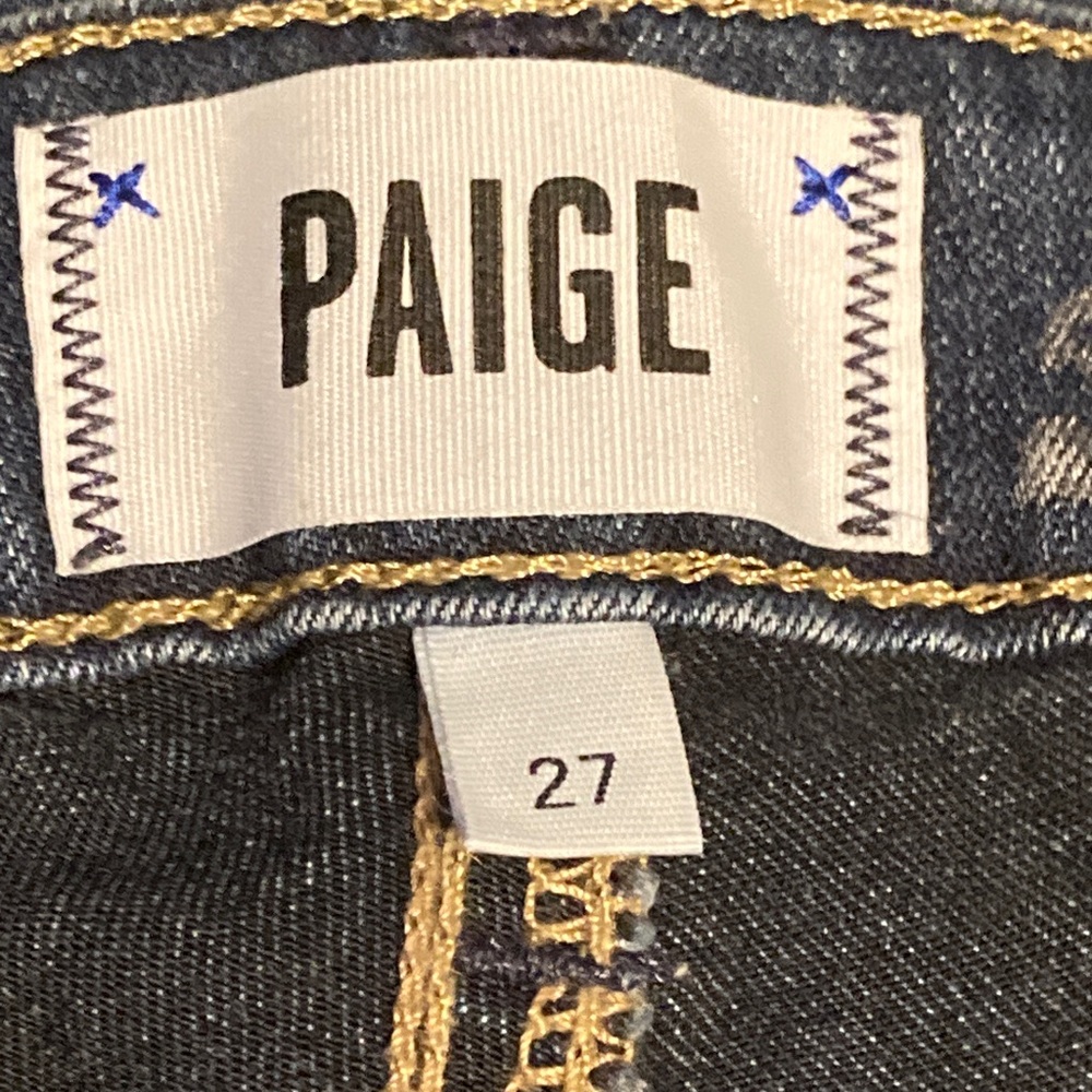 PAIGE Verdugo Skinny Jeans Dark Indigo Wash Mid Rise Stretch Denim Size 27 - Picture 2 of 7